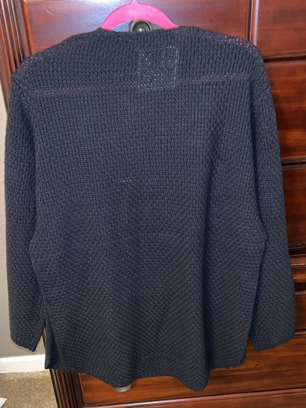 Open-Front Black Knit Cardigan - Women - Picture 5 of 5